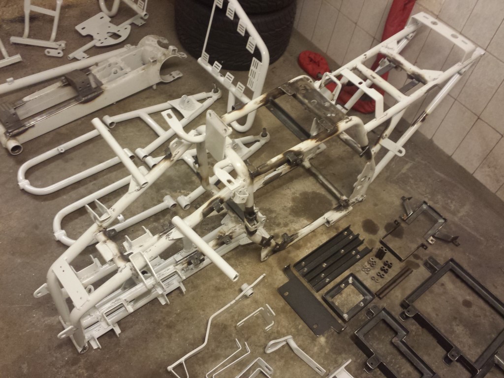 E-Streetquad Frame ready to be sandblasted, new bushings and bearings